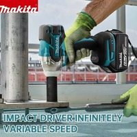 Ensemble d'outils sans fil Makita 18V, clé à chocs et perceuse-visseuse, système de batterie LXT interchangeable pour le bricolage à domicile et le travail de l'acier