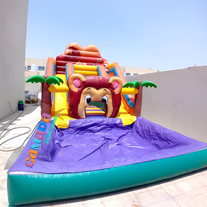 Castillo Inflable en Oferta, Castillo Hinchable <span class=keywords><strong>con</strong></span> Tobogán <span class=keywords><strong>de</strong></span> Agua y Piscina Cuadrada, Juego Infantil para Niños Pequeños, Parque Infantil al Aire Libre - Product Image 2