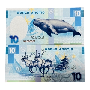 2026 5 types de billets de banque en argent avec animaux polaires (ours polaire, renard) plaqués or 24 carats pour collection - Product Image 4