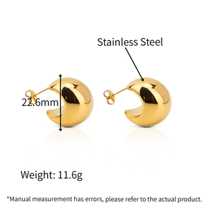 Chris April Fashion <strong>Jewellery</strong> 316L Stainless Steel Pvd Gold Plated Non-tarnish <strong>Japanese</strong> Akoya 3D Heart Earrings - Product Image 3