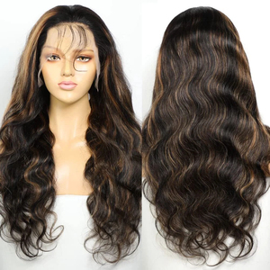 Pelucas de Cabello Humano con Reflejos Rubios, Pelucas con Frente de Encaje 13x4, Onduladas, Pre-Desplumadas - Product Image 3