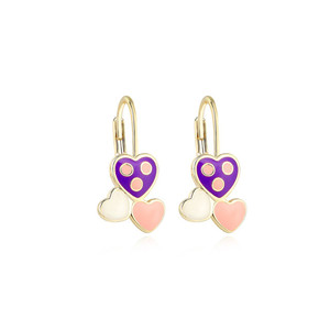 Las nuevas colecciones de la joyería de <span class=keywords><strong>plata</strong></span> 925 de la joyería de corazón de esmalte <span class=keywords><strong>pendientes</strong></span> de aro bebé - Product Image 3