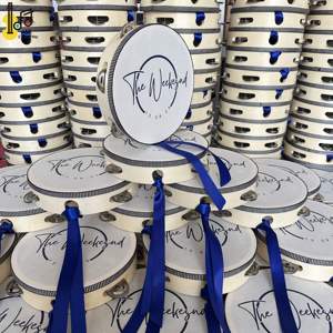 อุปกรณ์แทมบูรีน8นิ้วพิมพ์ลายผ้าไหมพร้อมริบบิ้นสีน้ำเงินยาวเทศกาลซื้อ2025 - Product Image 2