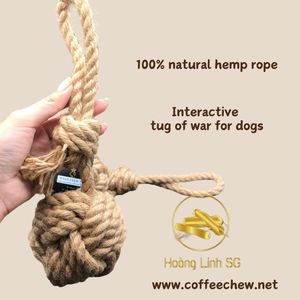 Jouet à mâcher pour chien en corde de chanvre naturelle marron, très résistant, interactif, pour la santé dentaire, fabriqué au VIETNAM par HOANG LINH SG - Product Image 4