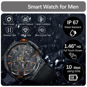 Montre connectée de sport pour homme HT17 avec éclairage <span class=keywords><strong>d</strong></span>'urgence et boussole, surveillance de la santé, appel Bluetooth, montre intelligente pour homme - Product Image 3