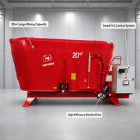 HINDA 20m³ Hacheuse de Fourrage Stationnaire Électrique Triphasée 380V 75KW en Acier au Manganèse, Nouvelle Version Verticale Haute pour Alimentation des Poulets de Chair