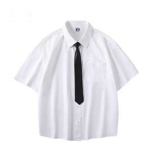 เสื้อทำงานแขนสั้นแขนสั้นเปิดไหล่ชุดเสื้อโลโก้สำหรับจบการศึกษา - Product Image 1