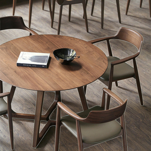 Bán Buôn Phòng Ăn Hiện Đại Đồ Nội Thất Thiết Lập Vòng Sồi Gỗ Rắn Bàn Ăn Cho Nhà Căn Hộ Khách Sạn - Product Image 2