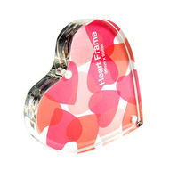 Cadre photo en forme de cœur 2x2 pouces Cadre d'affichage magnétique transparent double face 8mm + 8mm