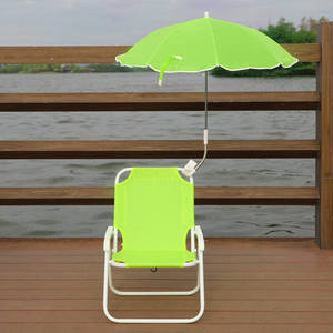 Chaise de plage pour enfants <span class=keywords><strong>avec</strong></span> parasol, pliable, portable, pour extérieur, patio, bord de <span class=keywords><strong>piscine</strong></span>, jardin, <span class=keywords><strong>camping</strong></span>, transat - Product Image 1