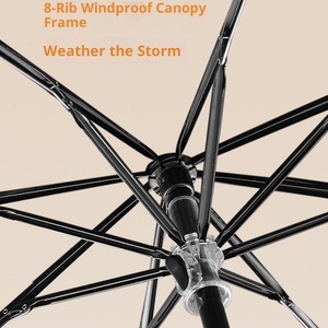 Parapluie de soleil anti-UV en caoutchouc noir à motif floral, double usage, pour femme, vente en gros, personnalisable avec logo - Product Image 4