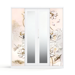 Armoire de rangement imprimée, placard métallique coulissant à 4 portes 1600 mm - Product Image 2