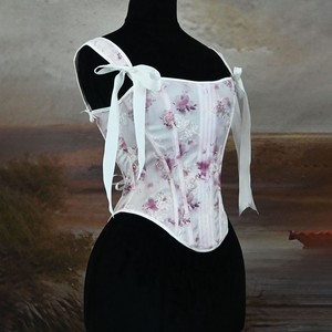 2025 nouvelles dames <span class=keywords><strong>petit</strong></span> Floral Fishbone Corset Satin Spandex motif 3D <span class=keywords><strong>haut</strong></span> sans couture Corset <span class=keywords><strong>Bustier</strong></span> dos cravates tailles 3XL respirant - Product Image 4