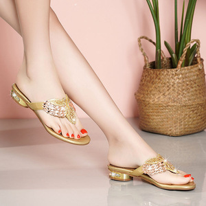 Sandalias de Playa con Pedrería para Mujer, Modelo 2026, Transpirables, Tacón Bajo, Venta Directa de Fábrica, Calzado para Vacaciones - Product Image 4