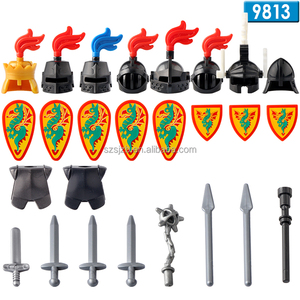 Vàng Thời Trung Cổ Hiệp Sĩ Lâu Đài Vương Quốc Rồng Hiệp Sĩ 7950 Mini Hình Thanh Kiếm Lá Chắn Tương Thích Cho Xây <span class=keywords><strong>D</strong></span>ựng Gạch Mô Hình Kid Đồ Chơi - Product Image 5