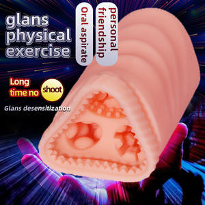 Désensibilisation retardée à trois canaux pour hommes balle Vibration avion tasse formateur peau douce simule le masturbateur à anneau de sperme - Product Image 5