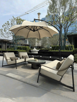 Ensemble de canapés d'extérieur, minimalisme moderne, en alliage d'aluminium mobile, pour balcon, cour, villa, jardin, terrasse, ensemble de café de détente