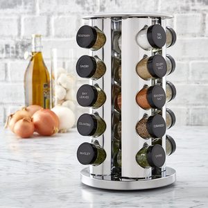 Spice Glass Jars Shaker 20pcs 100ml Seasoning Jar Spice Containers For Kitchen Multipurpose Revolving Glass Spice Jar Rack Set