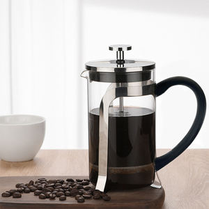 Cafetière à piston en acier inoxydable 304 avec filtres, verre borosilicate transparent résistant à la chaleur, couvercle inclus, grande taille - Product Image 5