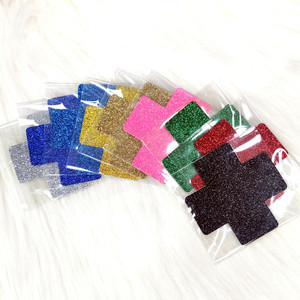 Patch mamelon jetable à paillettes croisées poudre clignotante Patch mamelon sexy anti-éblouissement - Product Image 2