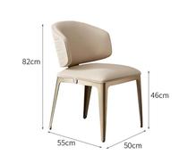 Chaise de salle à manger ondulée de luxe légère en acier inoxydable, chaise de comptoir à usage domestique, chaise de négociation pour café