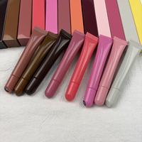 Gloss à lèvres repulpant aux peptides, 18 couleurs, avec tube et boîte tonal, marque privée, vente en gros