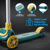 Trottinette pour enfants OEM personnalisée, pliable, à 3 roues, avec roues lumineuses, hauteur réglable, pour les vendeurs en ligne