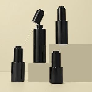 Flacon compte-gouttes en verre pour huile à <span class=keywords><strong>barbe</strong></span> cosmétique 20ml 30ml 1OZ 40ml 60ml flacon compte-gouttes pour sérum <span class=keywords><strong>noir</strong></span> brillant avec <span class=keywords><strong>bouton</strong></span> poussoir - Product Image 1