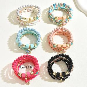 Bohemia Light Luxury Simple Multi-layer Beaded <b>Bracelet</b> Personalized Handmade Women's Acrylic <b>Bracelets</b> Fashionable Jewelry - Product Image 3