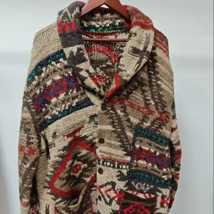 Cárdigan de Cuello Redondo Tejido a Mano, Lujosamente Suave, Ecológico, Informal, con Diseño Intrincado de Trenzas, Transpirable, Cómodo y Antiencogimiento - Product Image 1