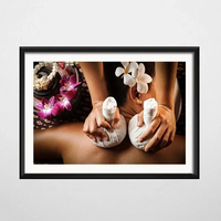 Affiche de spa, massage corporel thaïlandais, santé, beauté, peinture sur toile, impression florale, images murales pour la décoration de salon de spa