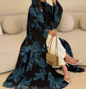 Abito Abaya OEMTrendy con Stampa Digitale, Stile Chiuso, Orlo Spaccato, Vestito Lungo per Primavera Estate in Europa, America <span class=keywords><strong>e</strong></span> Medio Oriente - Product Image 3