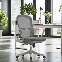 Nouvelle arrivée 2023, chaise de bureau ergonomique moderne à dossier haut, chaise d'ordinateur en tissu maillé, accoudoirs en forme de T, garantie de 3 ans