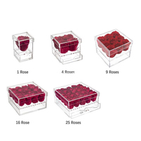 Boîte de présentation en acrylique SHP pour roses, 3 trous, vitrine transparente pour fleurs, pour vitrine de magasin, comptoir, vente en gros
