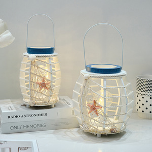 <b>LED</b> Ocean Style Night Lantern Round Tap Control <b>Battery</b> Powered Indoor Bedroom Decor - Product Image 1