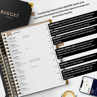 Planificateur de budget personnalisé en spirale avec enveloppes mensuelles non datées, autocollants et enveloppes pour espèces format A5