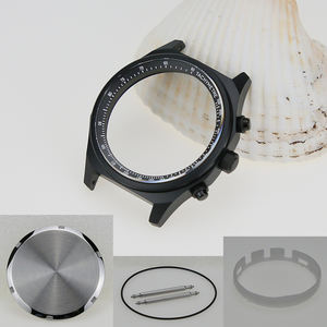 ตัวเรือนนาฬิกาสีดำด้านเคลือบไอพี ขนาด 40 มม. ทำจากสแตนเลสสตีล 316L ใช้ได้กับกลไก <span class=keywords><strong>VK61</strong></span> VK63 VK64 VK67 VK68 กระจกแซฟไฟร์ ฝาหลังแบบขันเกลียว - Product Image 1