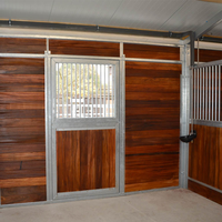 Panneaux de porte à charnières en acier galvanisé avec remplissage en bambou pour box de chevaux, taille 2x3m, galvanisation à chaud et revêtement en poudre