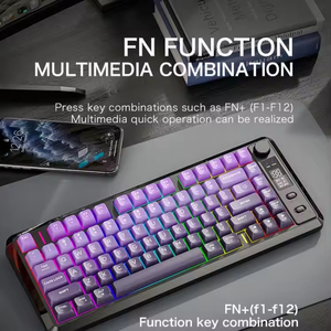 Teclado Inalámbrico para Juegos M75, Modo Dual con Pantalla, Perillas, Teclas PBT con Gradiente, 82 Teclas para Win/Mac - Product Image 4