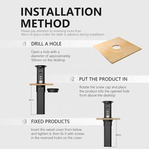 Enchufe Eléctrico Motorizado Oculto IP44 con Elevación Automática <span class=keywords><strong>para</strong></span> Encimera, con Cargador Inalámbrico <span class=keywords><strong>para</strong></span> Cocina, Enchufe Universal <span class=keywords><strong>para</strong></span> Reino Unido - Product Image 6