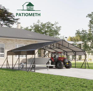 Abri de voiture en métal 20x20 pieds, <span class=keywords><strong>garage</strong></span> avec structure de cadre mise à jour, abri de voiture en métal, abri pour voiture, bateaux et camion - Product Image 1