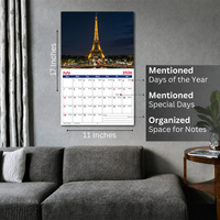 Calendrier de bureau personnalisé 2027, impression sur papier artistique, reliure spirale, planificateur mensuel avec logo pour la promotion de l'entreprise, du bureau et de la maison