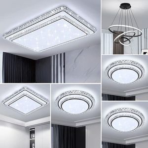 โคมไฟเพดาน LED แบบหรี่แสงได้โคมไฟคริสตัลติดเพดานทำจากสแตนเลสทันสมัยสำหรับตกแต่งในร่ม - Product Image 3