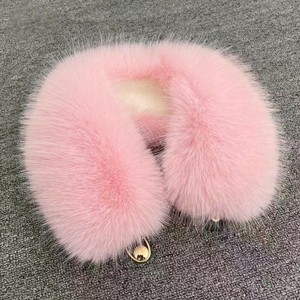 Women Fluffy Faux Fox Fur Scarf Warm Snap <b>Neck</b> <b>Warmer</b> Comfortable Artificial Rabbit Fur Lining Scarf for Party Night Out - Product Image 2
