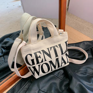 Nouveau sac en toile <span class=keywords><strong>imprimable</strong></span> tendance et mignon pour femmes, avec lettrage coloré, sac à bandoulière pour l'école - Product Image 2