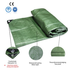 Bâche PE tissée verte 4x5m <span class=keywords><strong>avec</strong></span> œillets pour toit de tente, bâche de sol, personnalisable, imperméable, traitée anti-UV, usage industriel - Product Image 3