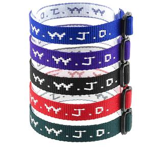 Pulseras Tejidas Ajustables de Alta Calidad con la Frase WWJD - ¿Qué Haría Jesús?, Pulseras Religiosas Cristianas - Product Image 1