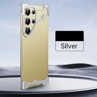Coque de téléphone antichoc en alliage d'aluminium pour Samsung Galaxy S25 S26 S24 S23 Ultra Plus avec film de protection d'objectif et coins métalliques