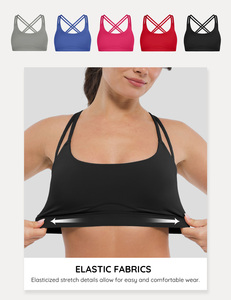 Soutien-gorge de sport rembourré Vractive Active, léger, écologique, pour yoga, dos croisé, bretelles non réglables, maintien moyen, haut de gamme pour femmes - Product Image 2