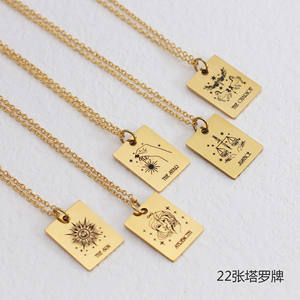 Collar con colgante Rectangular Retro para mujer, collar de la Serie 22 cartas del Tarot Magician <span class=keywords><strong>the</strong></span> Fool <span class=keywords><strong>Priestess</strong></span> - Product Image 5